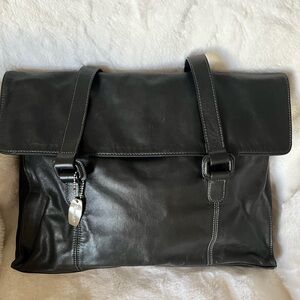 Tignanello Dark Leather Laptop Bag